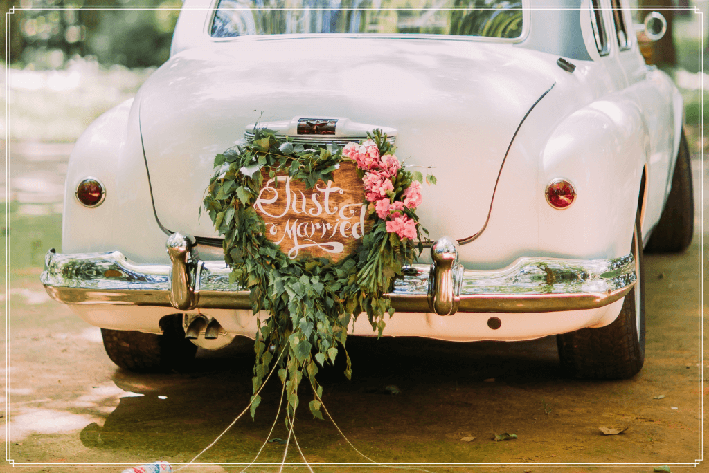 Vintage wedding car