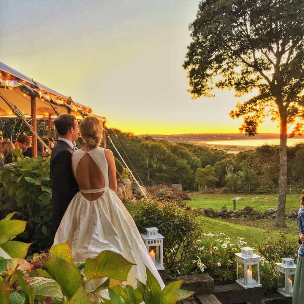 Wedding bliss during the golden hour.